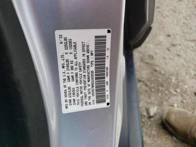 Photo 10 from auction – 2002 HONDA CR-V EX with VIN SHSRD78892U005595