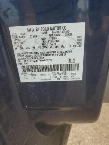 Photo 10 from auction – 2007 FORD F150 with VIN 1FTRF12277NA80209