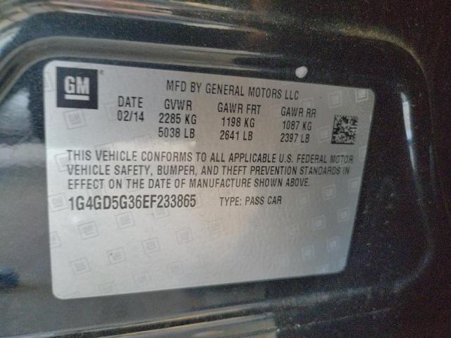 Photo 10 from auction – 2014 BUICK LACROSSE P with VIN 1G4GD5G36EF233865