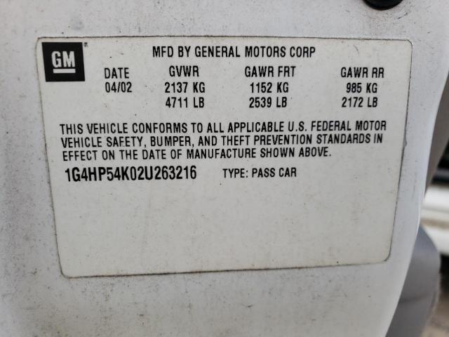 Photo 10 from auction – 2002 BUICK LESABRE CU with VIN 1G4HP54KX24134125
