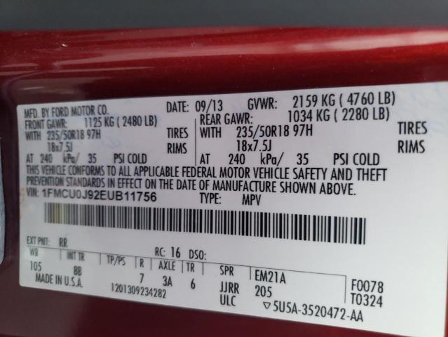 Photo 10 from auction – 2014 FORD ESCAPE TIT with VIN 1FMCU0J92EUB11756