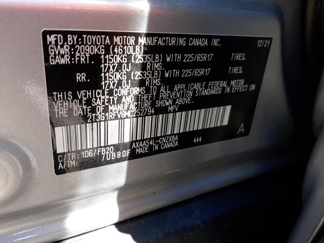 Photo 10 from auction – 2021 TOYOTA RAV4 LE with VIN 2T3G1RFV8MC252794