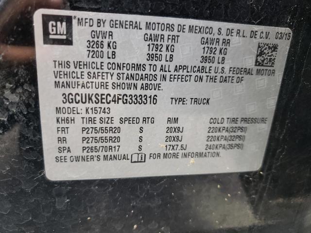 Photo 10 from auction – 2015 CHEVROLET SILVERADO with VIN 3GCUKSEC4FG333316