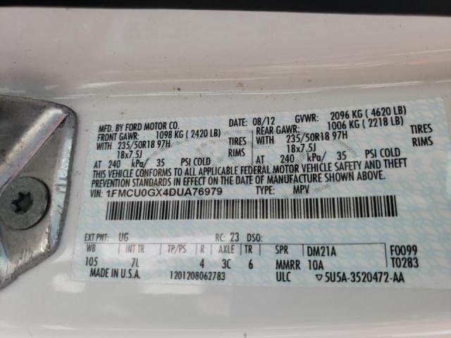 Photo 10 from auction – 2013 FORD ESCAPE SE with VIN 1FMCU0GX4DUA76979