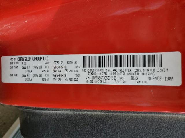 Photo 10 from auction – 2011 DODGE DAKOTA LAR with VIN 1D7RW5GP3BS637189