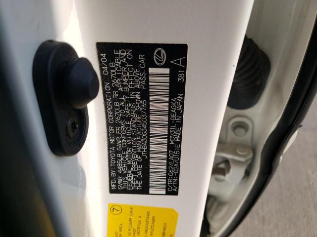 Photo 10 from auction – 2004 LEXUS ES 330 with VIN JTHBA30G345037765