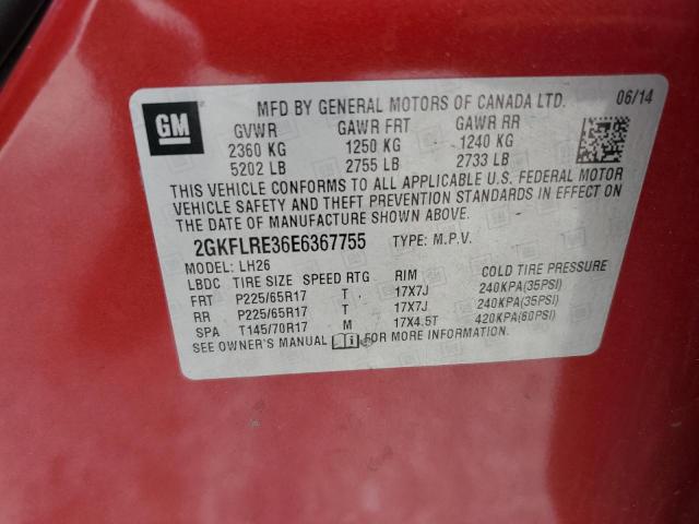 Photo 10 from auction – 2014 GMC TERRAIN SL with VIN 2GKFLRE36E6367755