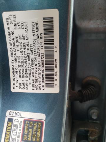 Photo 10 from auction – 2016 HONDA CR-V EXL with VIN 2HKRM3H79GH517292