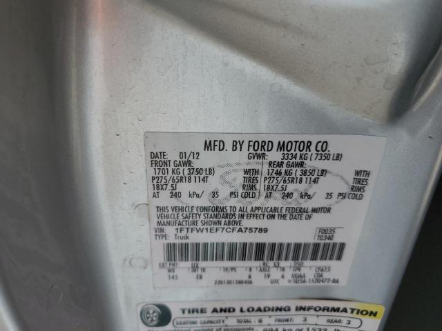 Photo 10 from auction – 2012 FORD F150 SUPER with VIN 1FTFW1EF7CFA75789