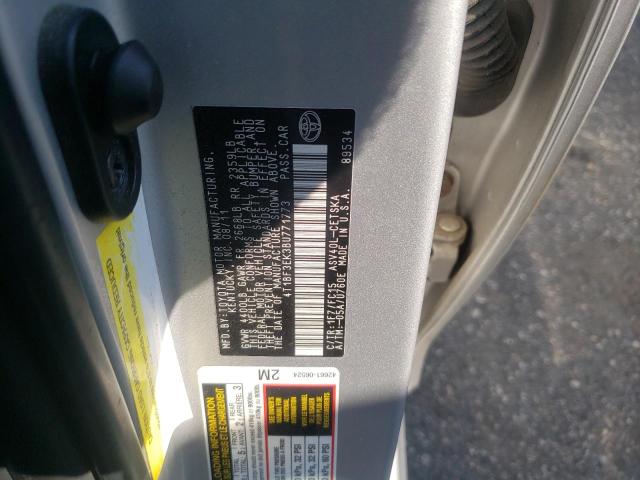 Photo 10 from auction – 2011 TOYOTA CAMRY BASE with VIN 4T1BF3EK3BU771773