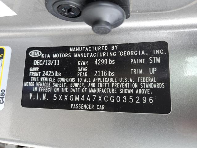 Photo 10 from auction – 2012 KIA OPTIMA LX with VIN 5XXGM4A7XCG035296