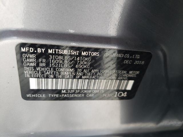 Photo 10 from auction – 2019 MITSUBISHI MIRAGE G4 with VIN ML32F3FJ0KHF08875