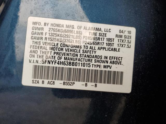 Photo 10 from auction – 2011 HONDA PILOT with VIN 5FNYF4H63BB011015