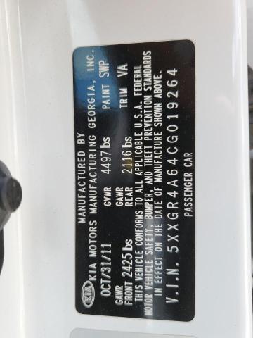 Photo 10 from auction – 2012 KIA OPTIMA SX with VIN 5XXGR4A64CG019264