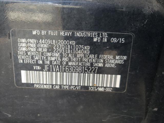 Photo 10 from auction – 2016 SUBARU WRX PREMIU with VIN JF1VA1F63G9815227