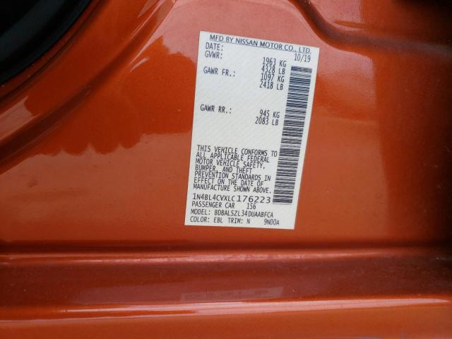 Photo 10 from auction – 2020 NISSAN ALTIMA SR with VIN 1N4BL4CVXLC176223