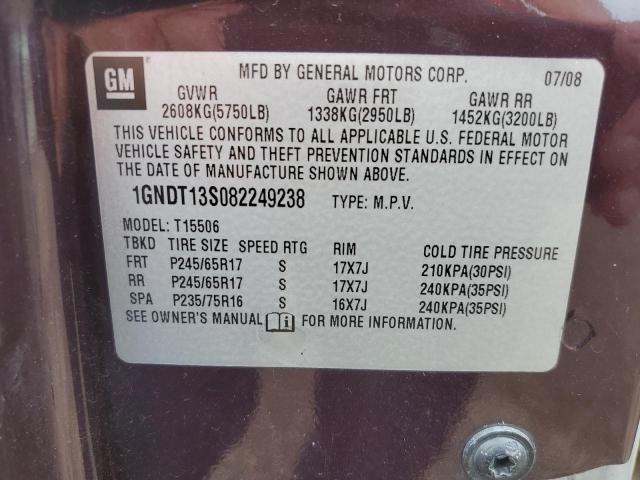 Photo 10 from auction – 2008 CHEVROLET TRAILBLAZE with VIN 1GNDT13S082249238