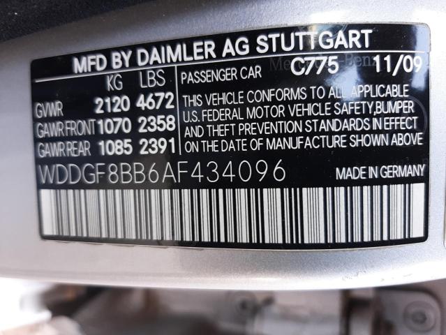 Photo 10 from auction – 2010 MERCEDES-BENZ 300-CLASS with VIN WDDGF8BB6AF434096
