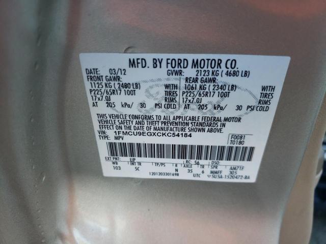Photo 10 from auction – 2012 FORD ESCAPE LIM with VIN 1FMCU9EGXCKC54184