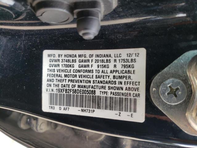 Photo 10 from auction – 2013 HONDA CIVIC LX with VIN 19XFB2F58DE005088
