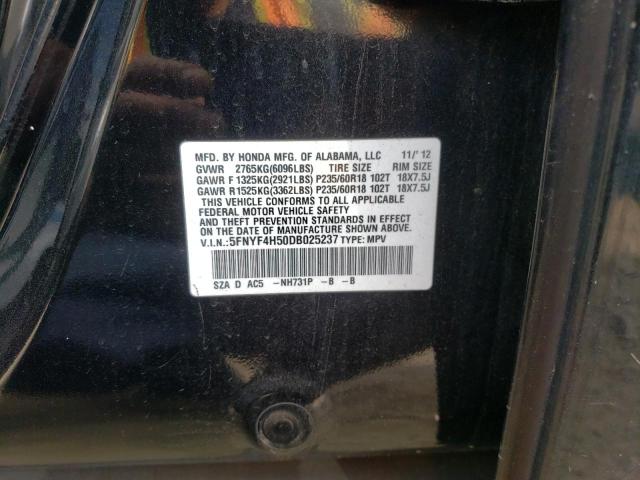 Photo 10 from auction – 2013 HONDA PILOT EXL with VIN 5FNYF4H50DB025237