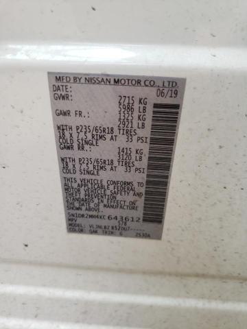 Photo 10 from auction – 2019 NISSAN PATHFINDER with VIN 5N1DR2MM4KC643612