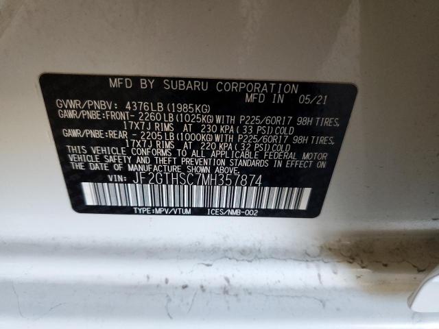 Photo 10 from auction – 2021 SUBARU CROSSTREK with VIN JF2GTHSC7MH357874