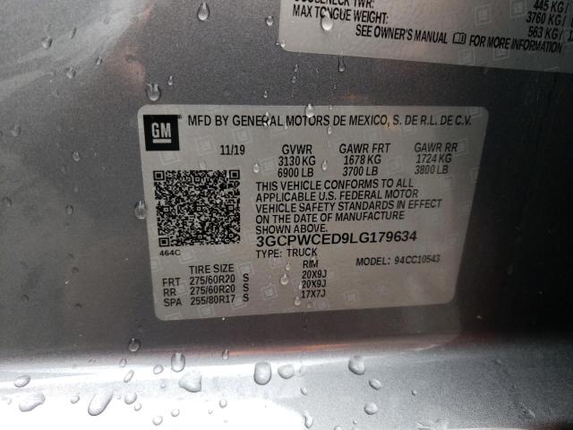 Photo 10 from auction – 2020 CHEVROLET SILVERADO with VIN 3GCPWCED9LG179634