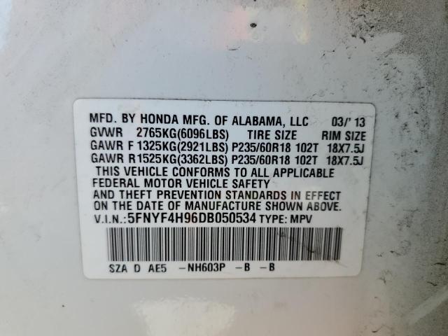 Photo 10 from auction – 2013 HONDA PILOT TOUR with VIN 5FNYF4H96DB050534