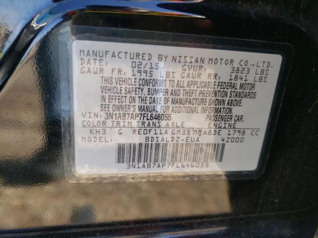 Photo 10 from auction – 2015 NISSAN SENTRA S with VIN 3N1AB7AP7FL646055