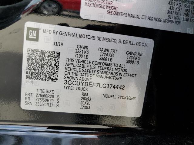 Photo 10 from auction – 2020 CHEVROLET SILVERADO with VIN 3GCUYBEF7LG174442