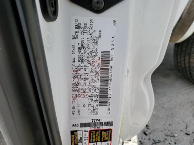 Photo 10 from auction – 2012 TOYOTA TACOMA with VIN 5TFUU4EN9CX037108