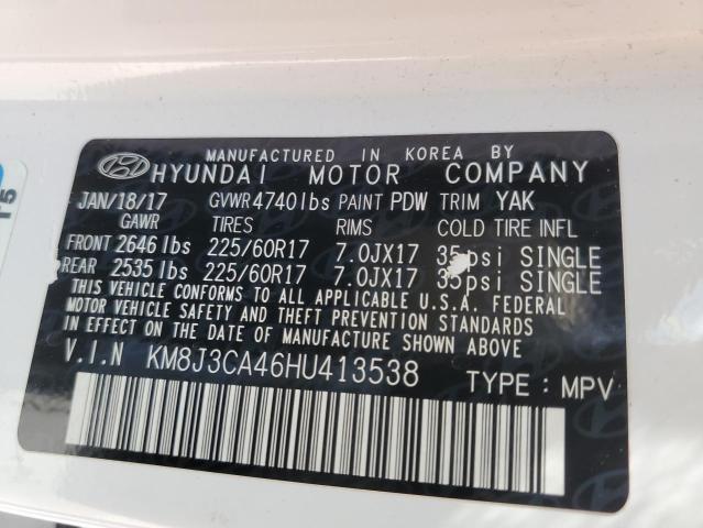 Photo 10 from auction – 2017 HYUNDAI TUCSON LIM with VIN KM8J3CA46HU413538