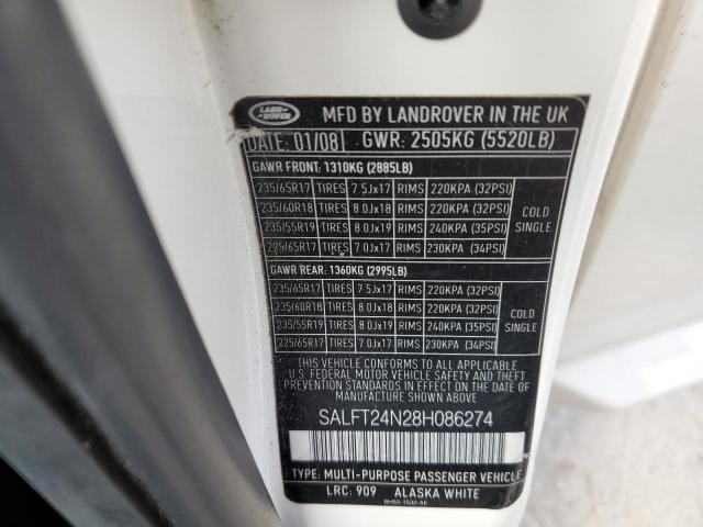 Photo 10 from auction – 2008 LAND ROVER LR2 with VIN SALFT24N28H086274