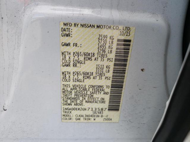 Photo 10 from auction – 2016 NISSAN FRONTIER S with VIN 1N6AD0ER2GN713587