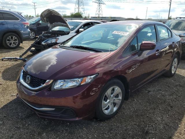 Photo 2 from auction – 2015 HONDA CIVIC LX with VIN 19XFB2F54FE078607