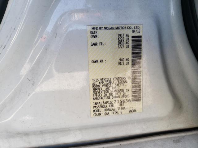 Photo 10 from auction – 2016 NISSAN ALTIMA 2.5 with VIN 1N4AL3AP1GC215636