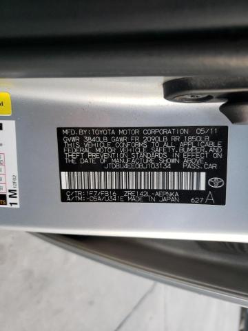 Photo 10 from auction – 2011 TOYOTA COROLLA BA with VIN JTDBU4EE0BJ103134