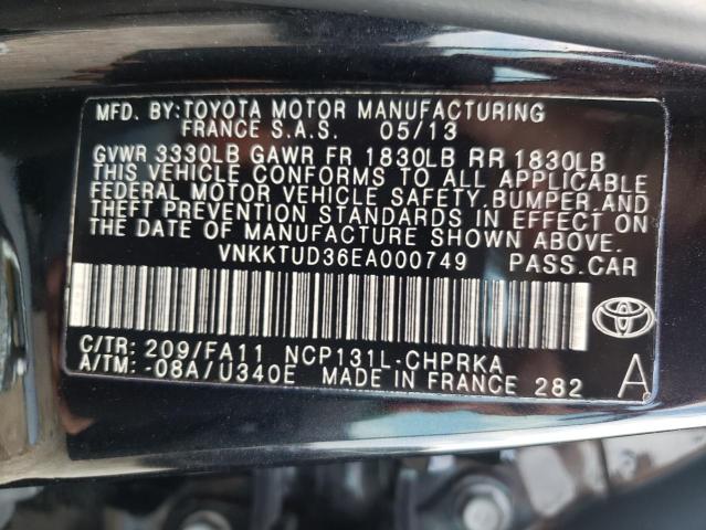 Photo 10 from auction – 2014 TOYOTA YARIS with VIN VNKKTUD36EA000749