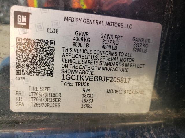 Photo 10 from auction – 2018 CHEVROLET SILVERADO with VIN 1GC1KVEG9JF205817