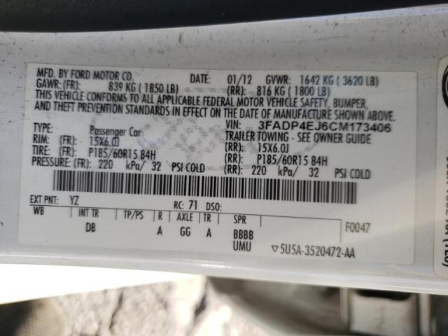 Photo 10 from auction – 2012 FORD FIESTA with VIN 3FADP4EJ6CM173406
