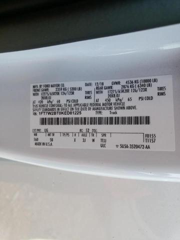 Photo 10 from auction – 2019 FORD F250 SD with VIN 1FT7W2BT0KED81225