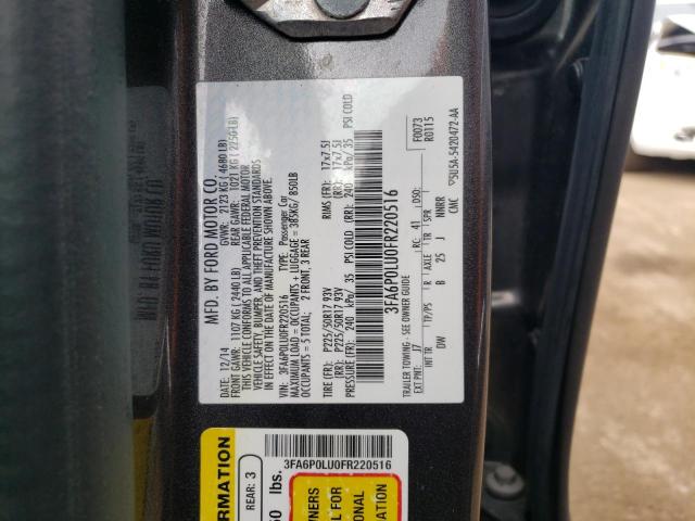 Photo 10 from auction – 2015 FORD FUSION SE with VIN 3FA6P0LU0FR220516