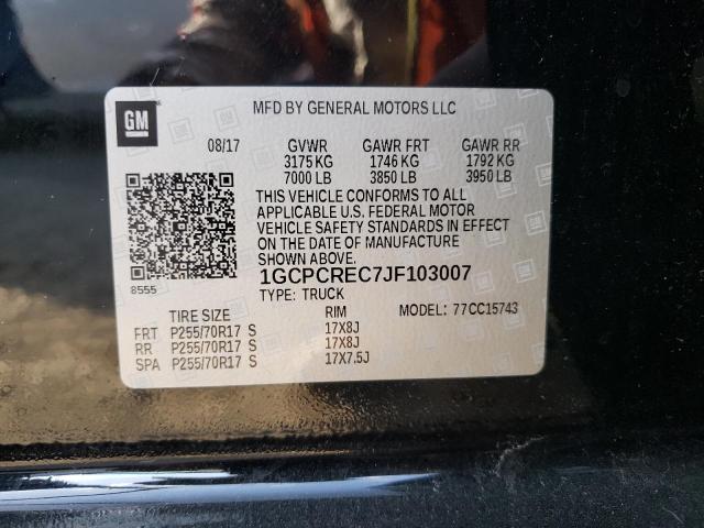 Photo 10 from auction – 2018 CHEVROLET SILVERADO with VIN 1GCPCREC7JF103007