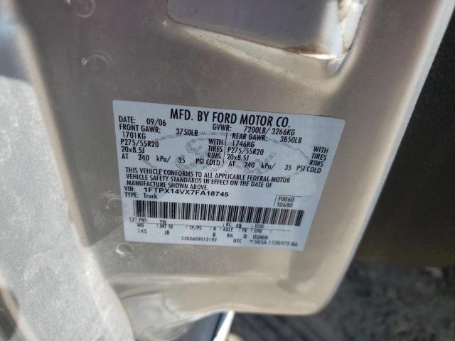 Photo 10 from auction – 2007 FORD F150 with VIN 1FTPX14VX7FA18745