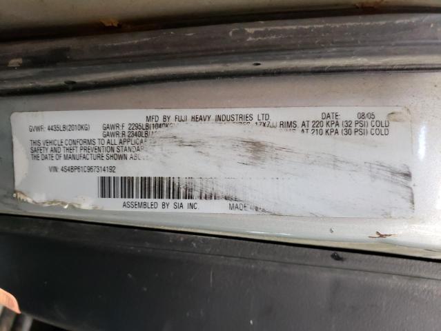 Photo 10 from auction – 2006 SUBARU LEGACY OUT with VIN 4S4BP61C967314192