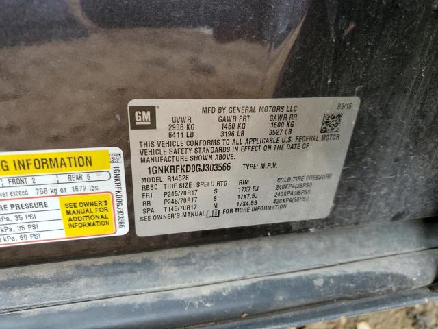 Photo 10 from auction – 2016 CHEVROLET TRAVERSE L with VIN 1GNKRFKD0GJ303566