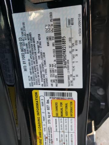 Photo 10 from auction – 2019 FORD FUSION SE with VIN 3FA6P0HD9KR218895