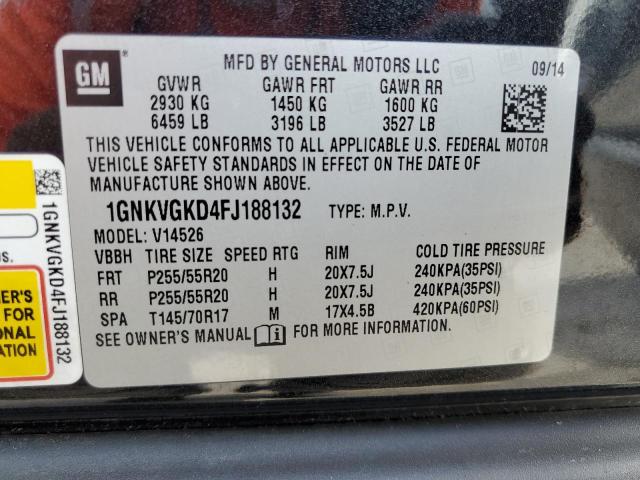 Photo 10 from auction – 2015 CHEVROLET TRAVERSE L with VIN 1GNKVGKD4FJ188132