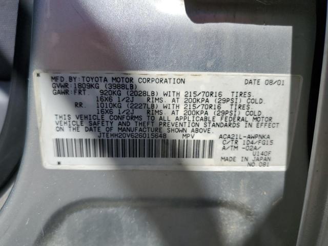 Photo 10 from auction – 2002 TOYOTA RAV4 with VIN JTEHH20V626015648